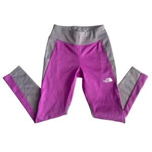 The North Face Girls Leggings Flashdry Medium Purple Colorblock Active Pants